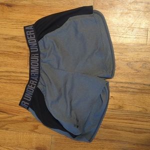 Under armour black and grey running shorts